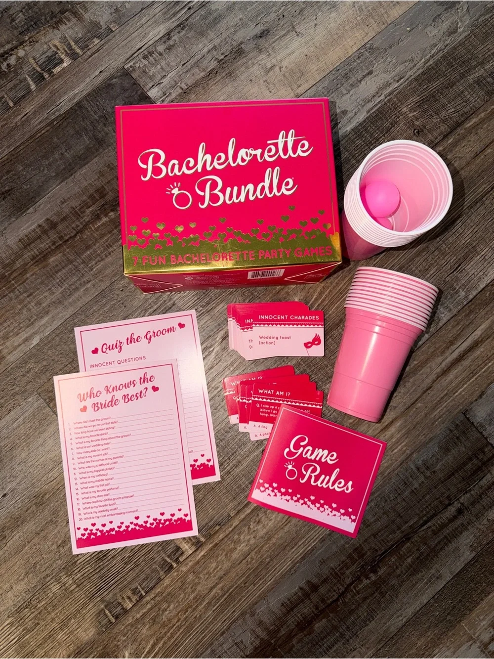 Bachelorette Bundle Party Game Set - Pink